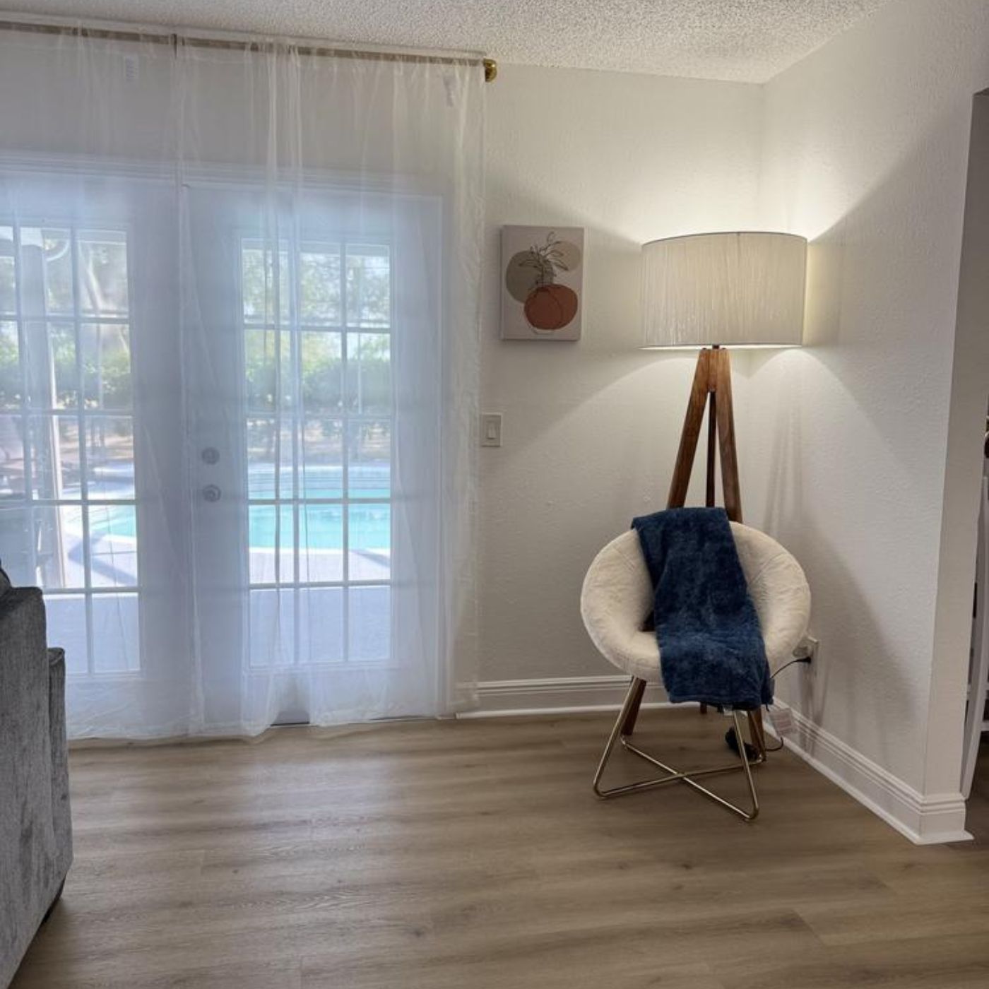 Felicity Faux Fur Accent Chair, Cream