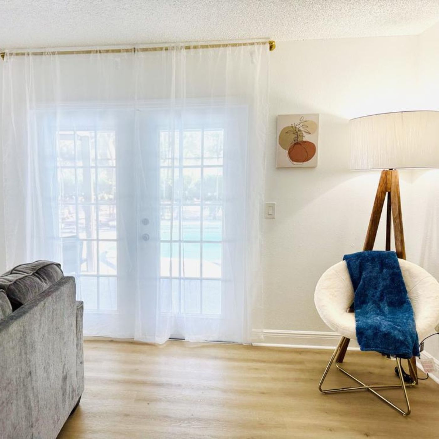 Felicity Faux Fur Accent Chair, Cream